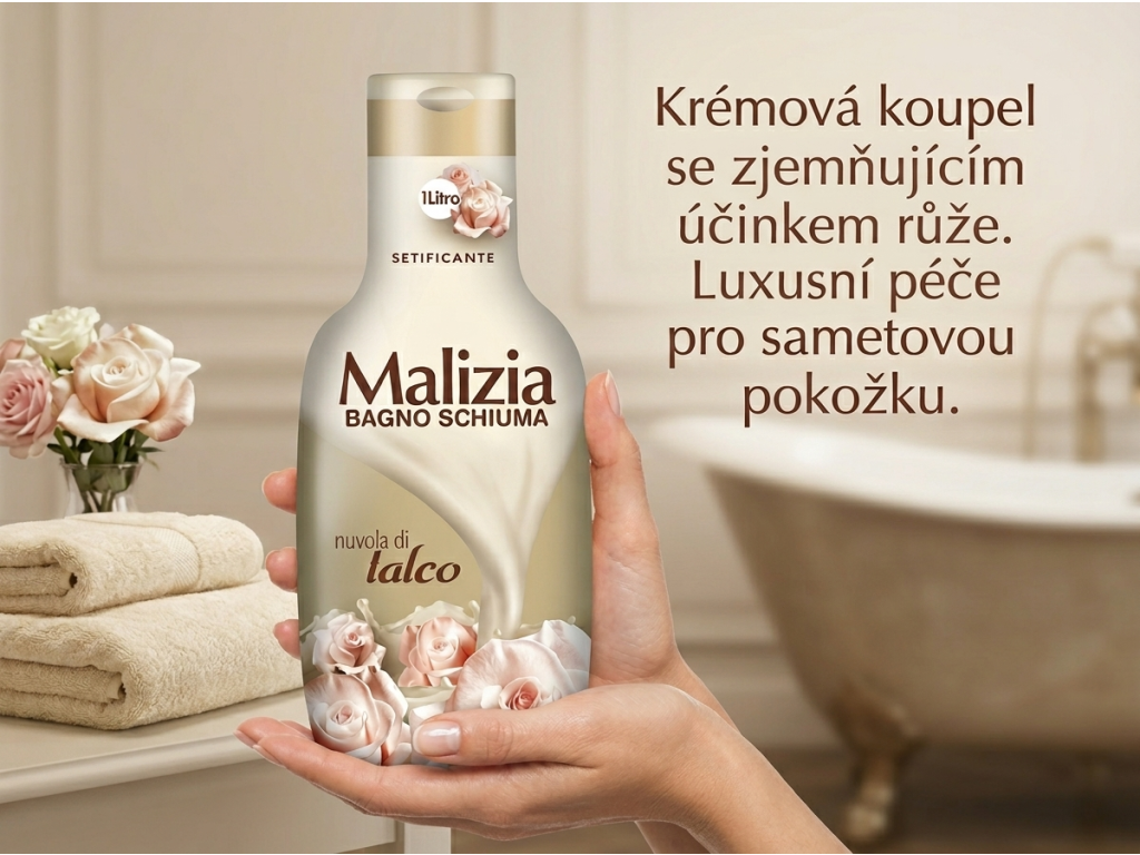Malizia Muschio Talco držená v ruce