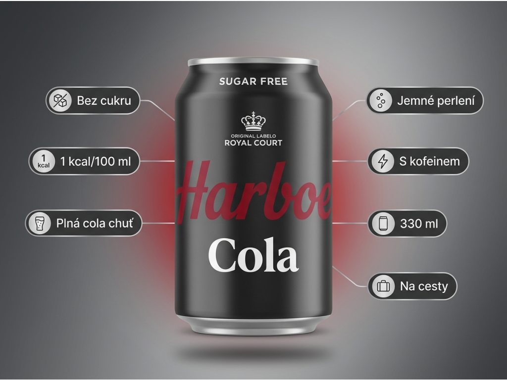 Harboe Cola 0% cukru 330 ml - infografika