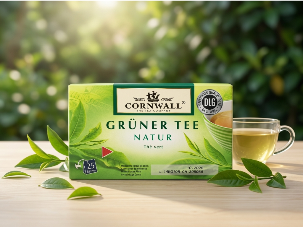 Cornwall zelený čaj natur 25 sáčků 43,75 g - přírodní čajový rituál
