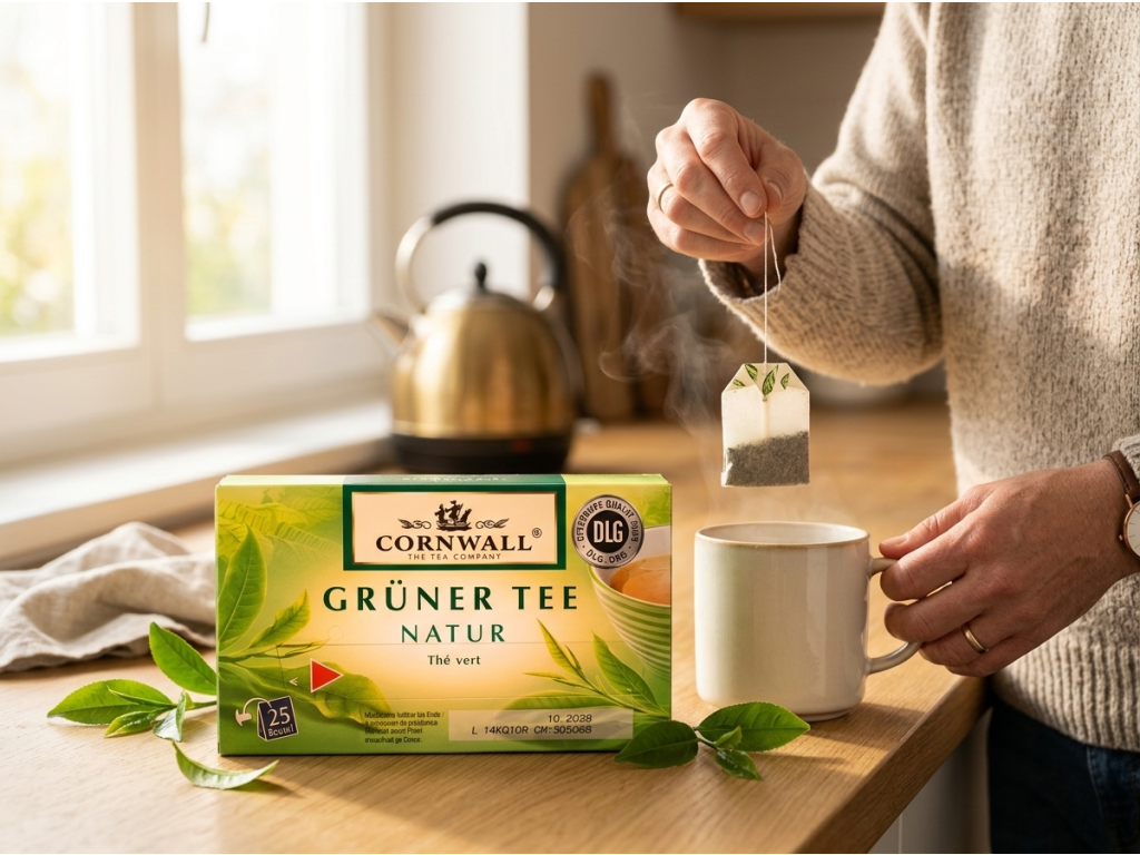 Cornwall zelený čaj natur 25 sáčků 43,75 g - příprava čaje