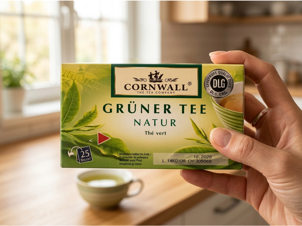 Cornwall zelený čaj natur 25 sáčků 43,75 g - čaj v ruce