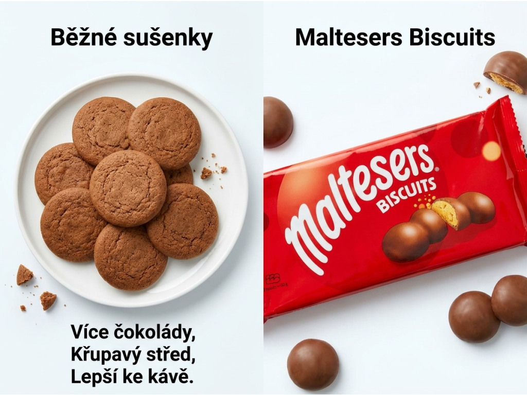 Maltesers Biscuits srovnání čokoládových sušenek