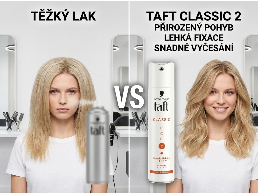 Srovnání laku na vlasy Taft Classic