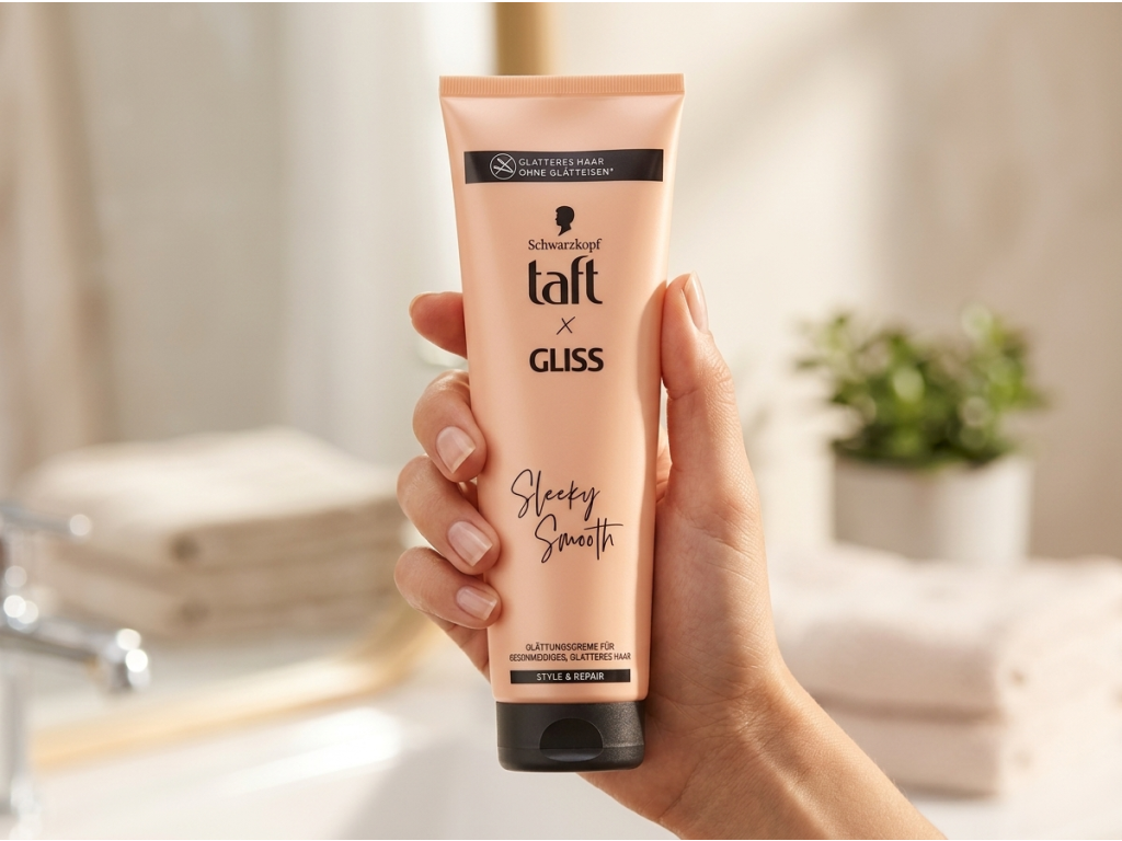 Taft x Gliss uhlazující krém na vlasy 150 ml v ruce