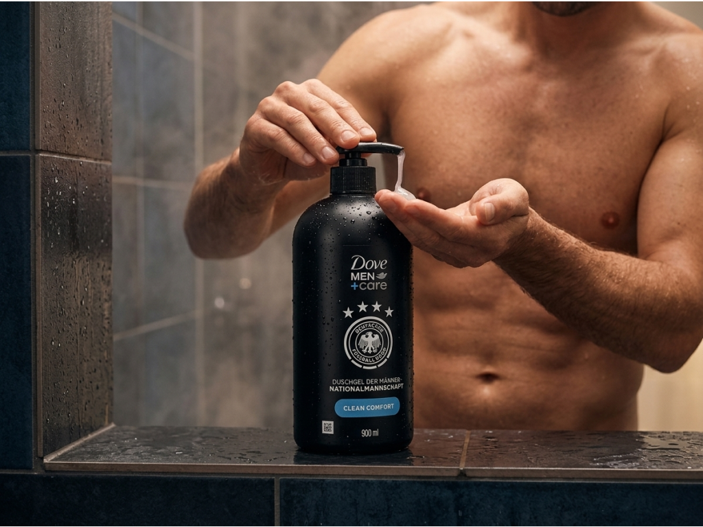 Dove Men+Care Clean Comfort sprchový gel pro muže s dávkovačem 900 ml - pouziti ve sprse