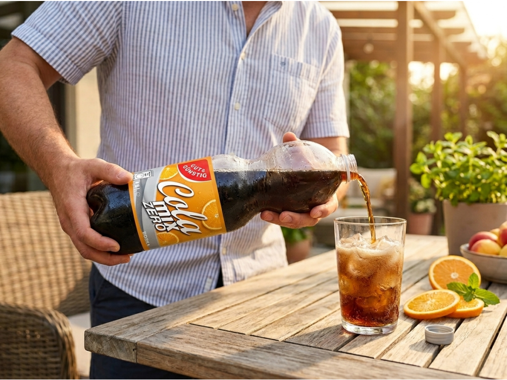 G&G Cola Mix Zero 1,5 l při servírování