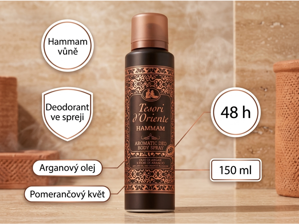 Tesori d'Oriente Hammam deodorant - přehled výhod