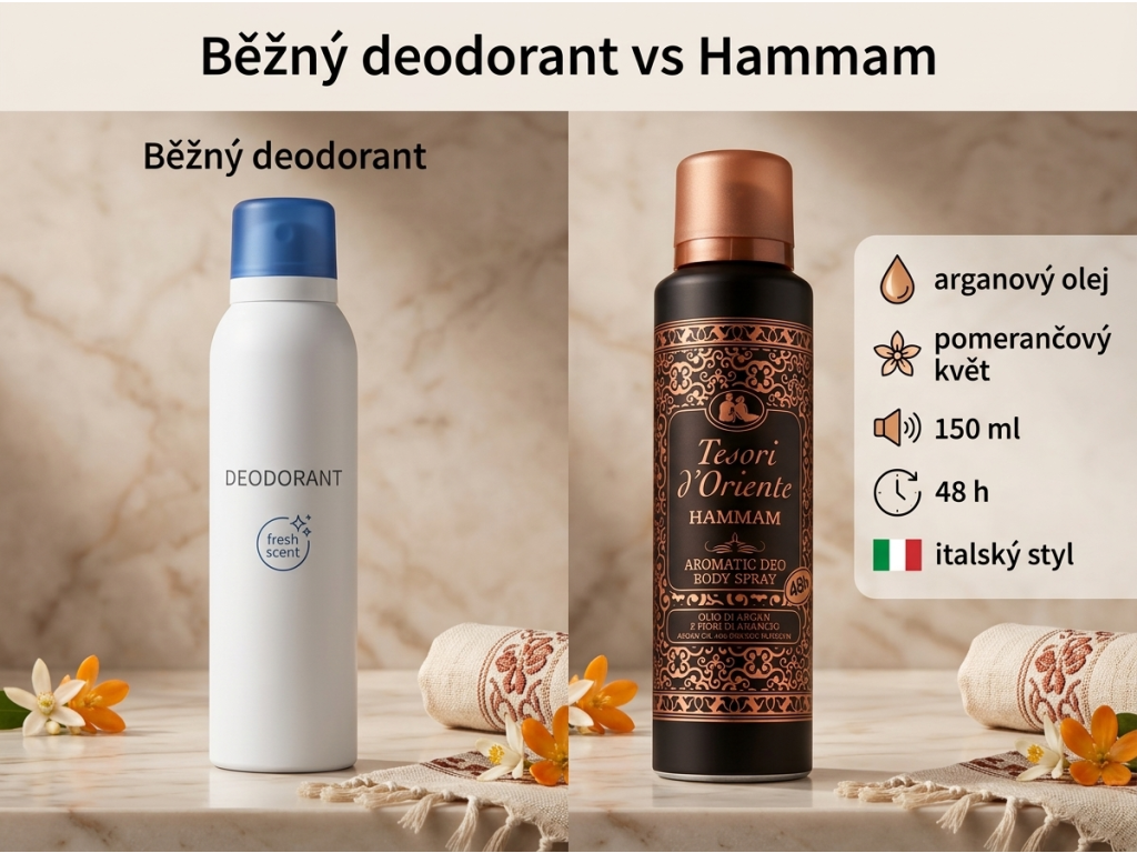 Srovnání deodorantu Tesori d'Oriente Hammam