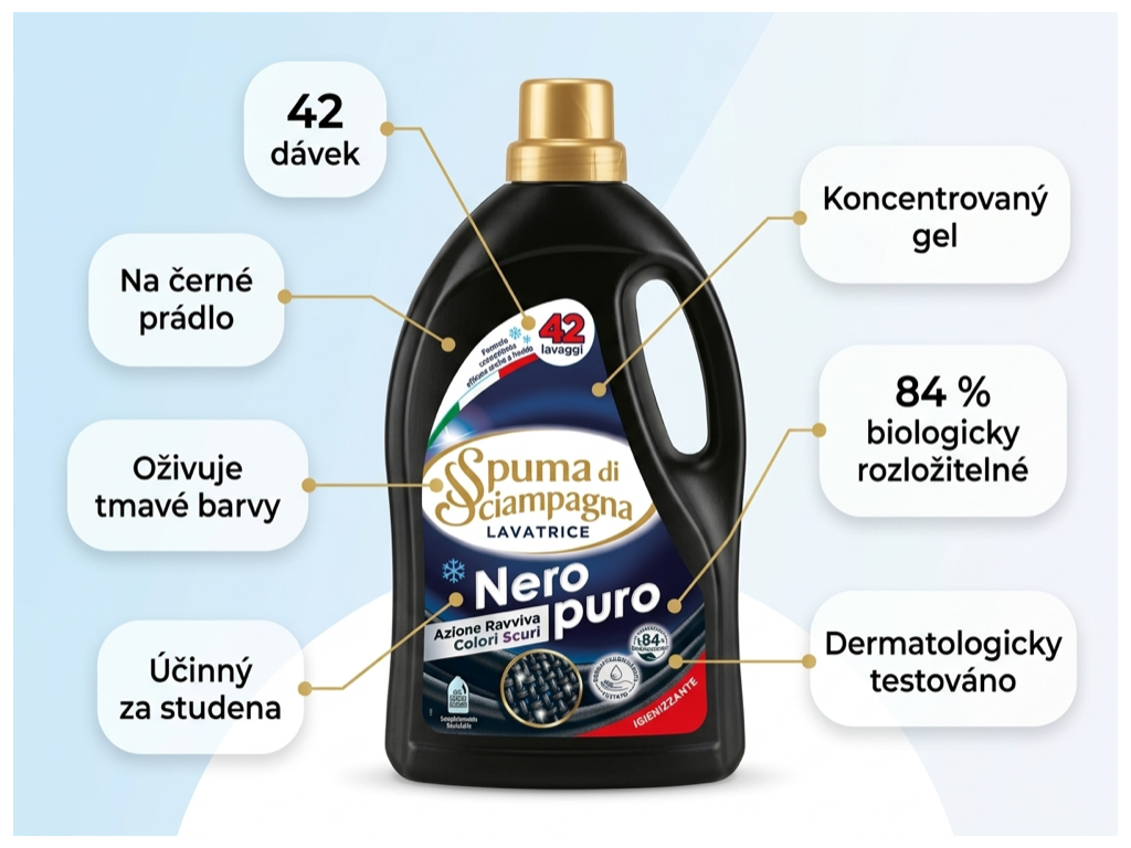 Spuma di Sciampagna Nero Puro 42 dávek - přehled výhod