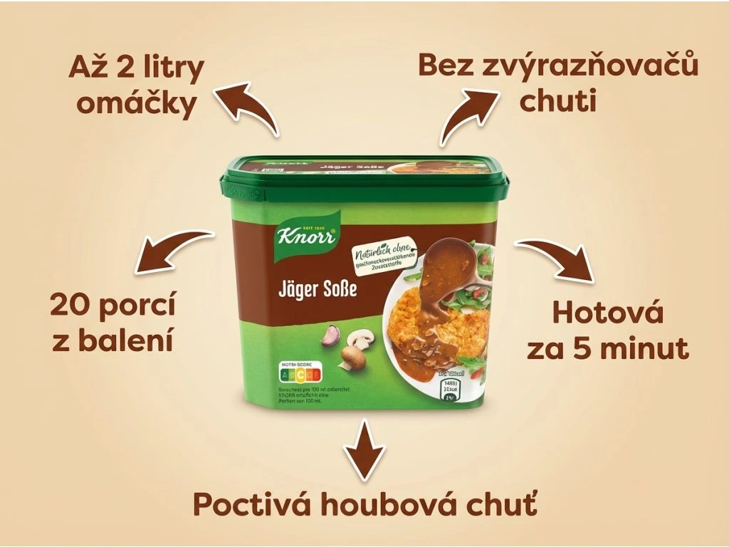 Knorr Jäger omáčka výhody