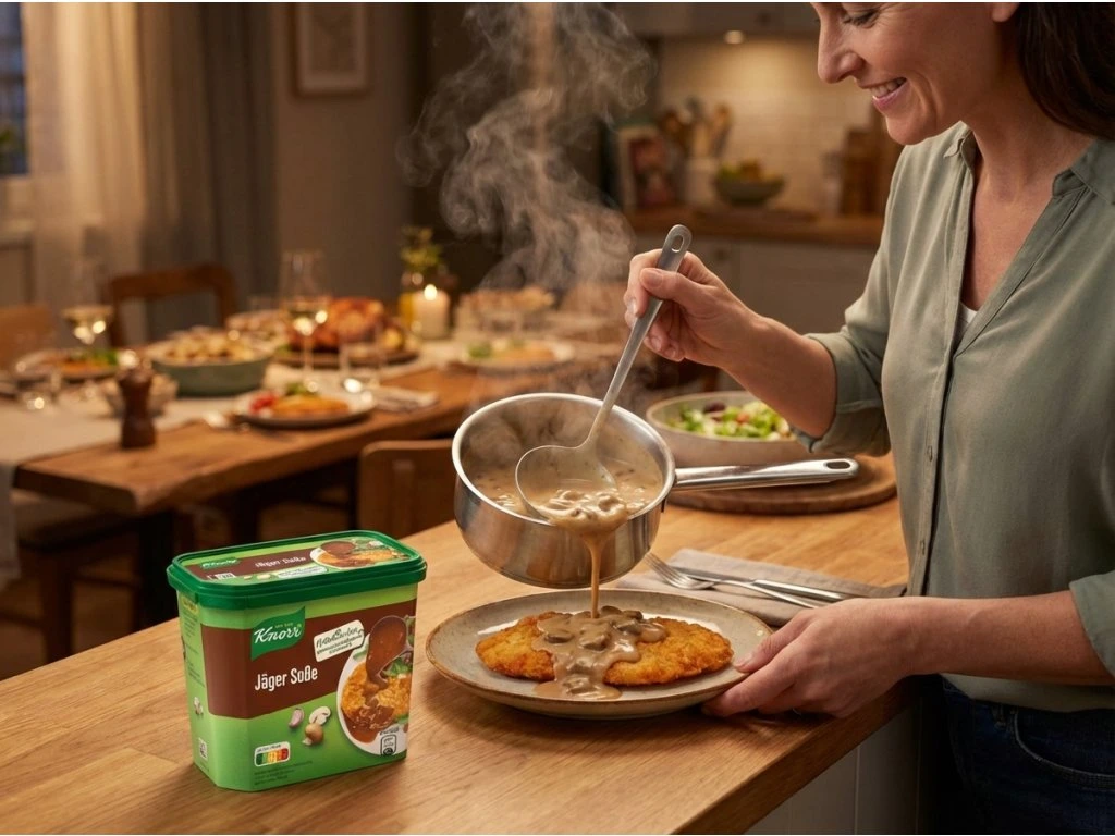 Servírování Knorr Jäger omáčky