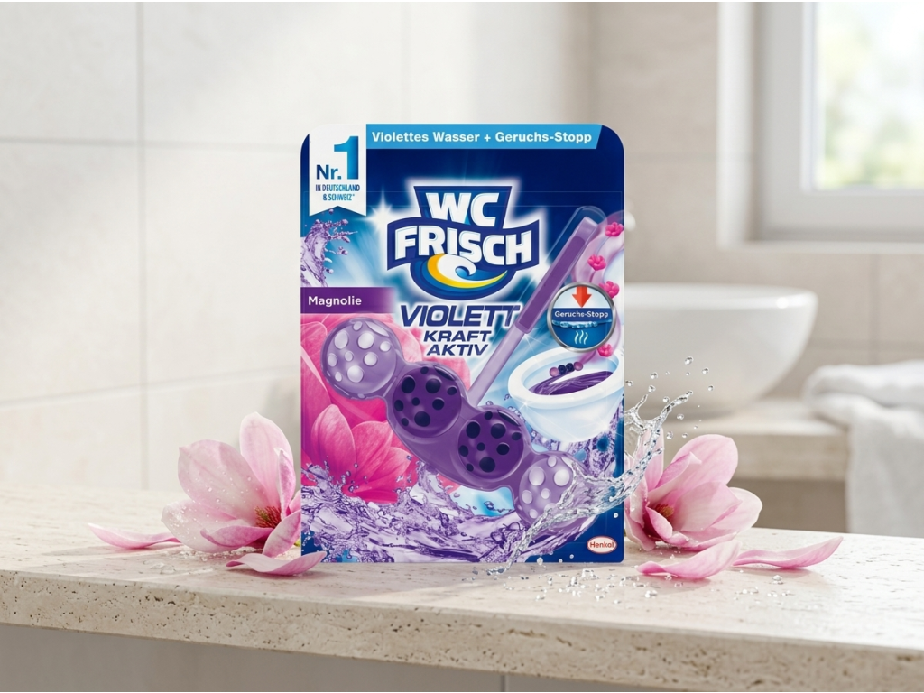 WC Frisch Violett Kraft Aktiv Magnolie v čisté koupelně