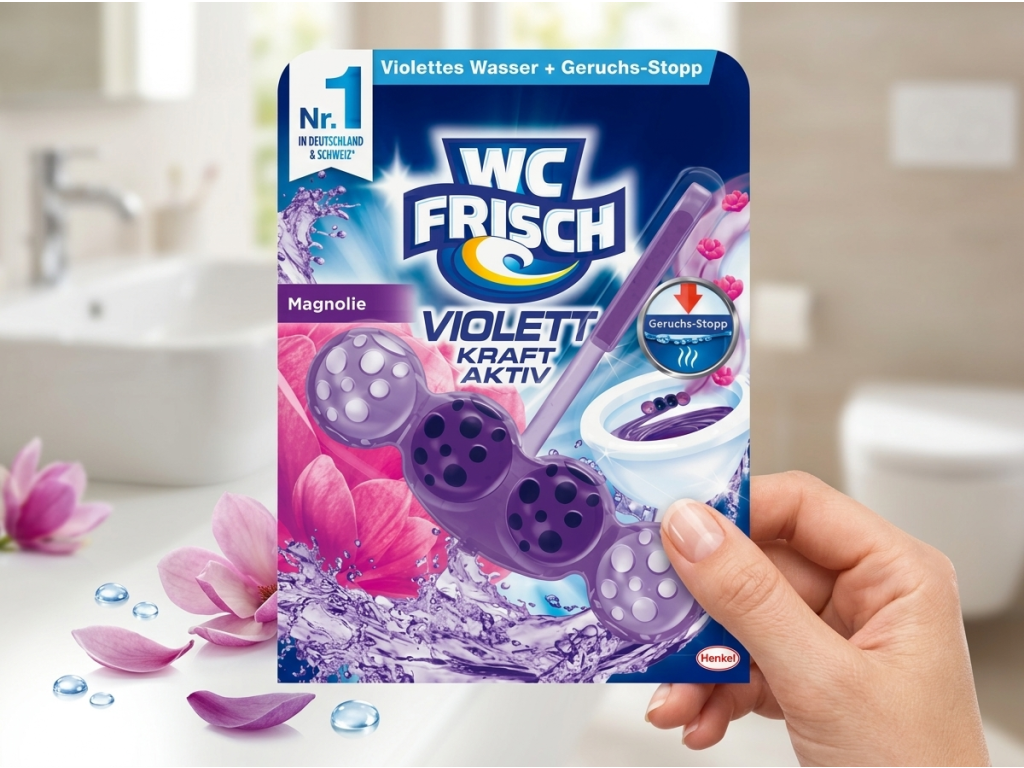 WC Frisch Violett Kraft Aktiv Magnolie v ruce