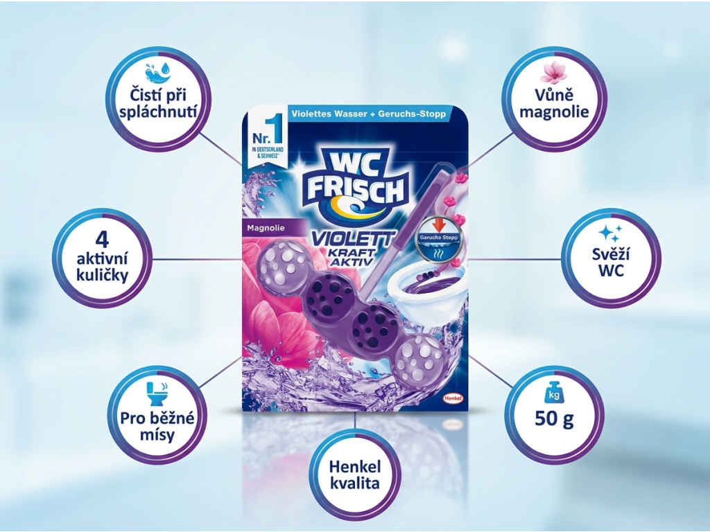 WC Frisch Violett Kraft Aktiv Magnolie - infografika