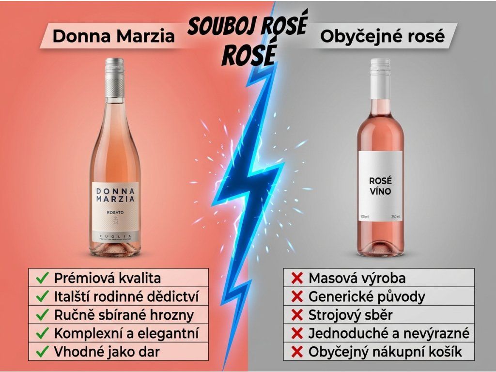 Donna Marzia Rosé vs konkurence - srovnání