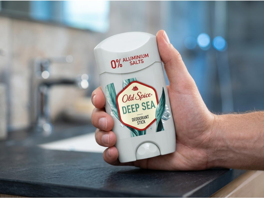 Old Spice Deep Sea deodorant v ruce
