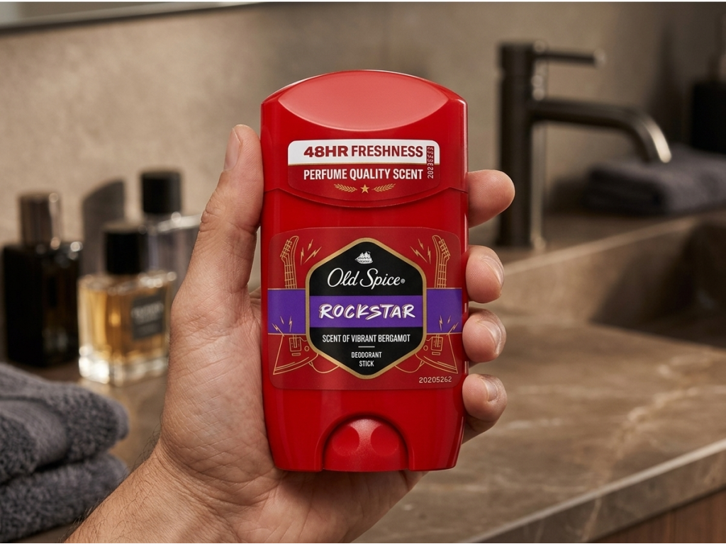Old Spice Rockstar deostick v ruce