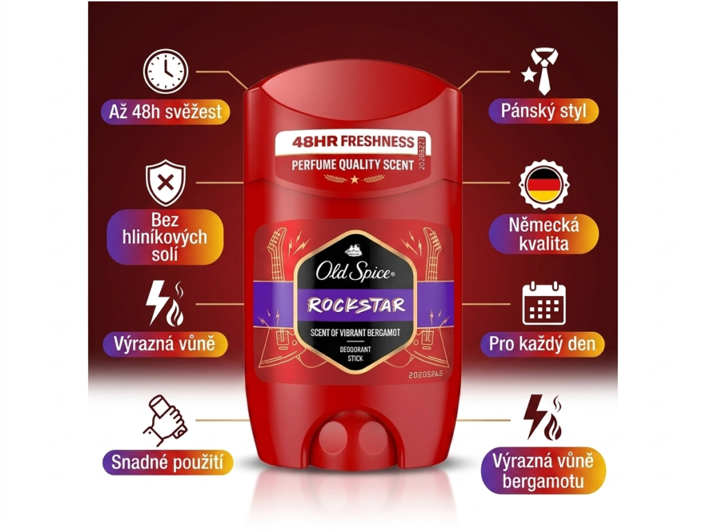 Old Spice Rockstar deostick - přehled výhod
