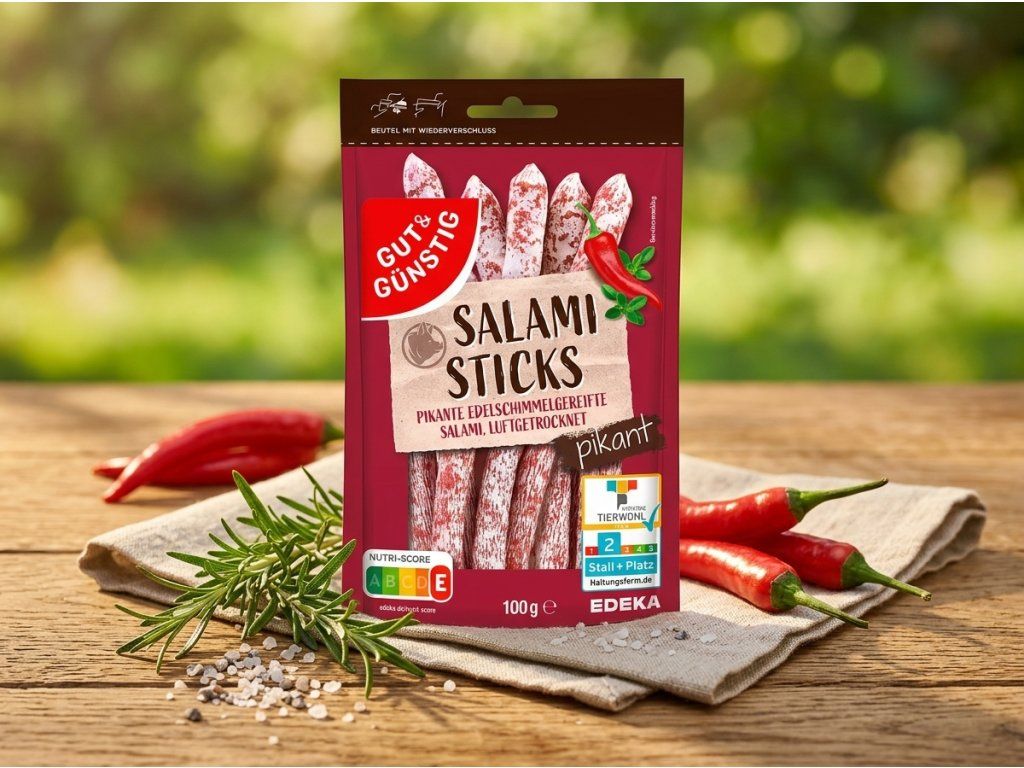 G&G Salami Sticks pikantní 100 g v přírodním kontextu