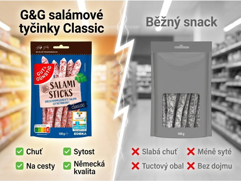 G&G salámové tyčinky Classic srovnání
