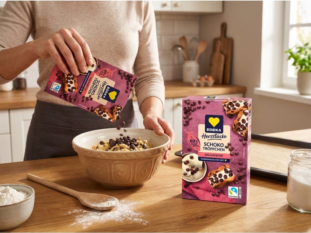 EDEKA Herzstücke čokoládové pecičky 100 g při pečení