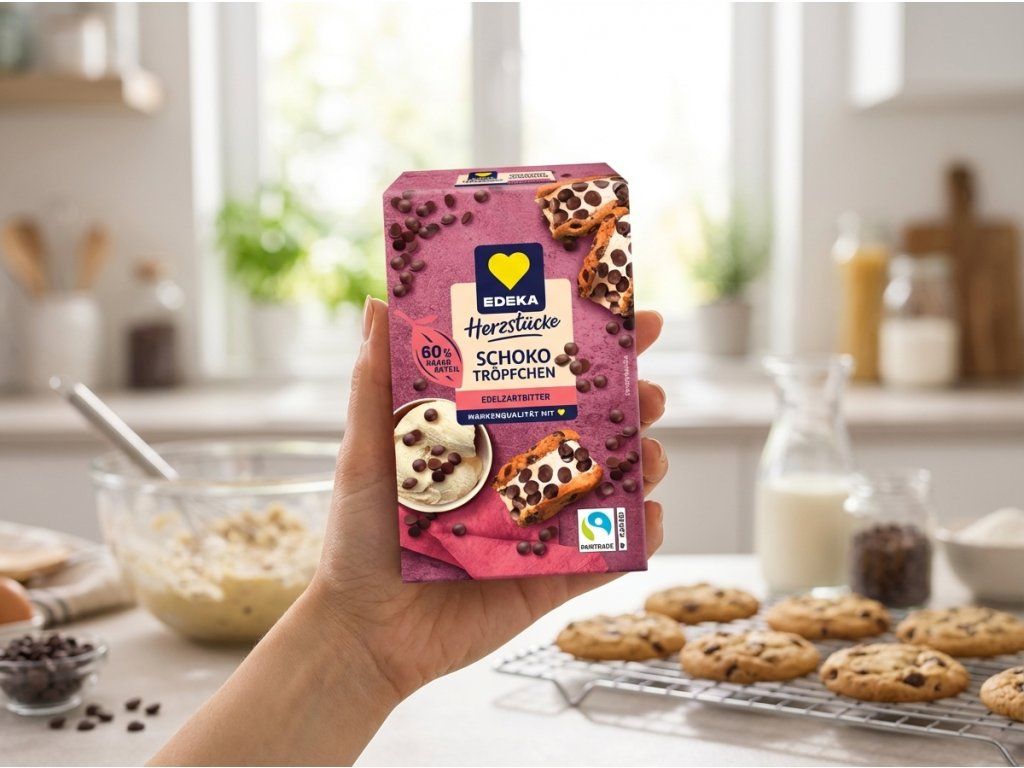 EDEKA Herzstücke čokoládové pecičky 100 g v ruce