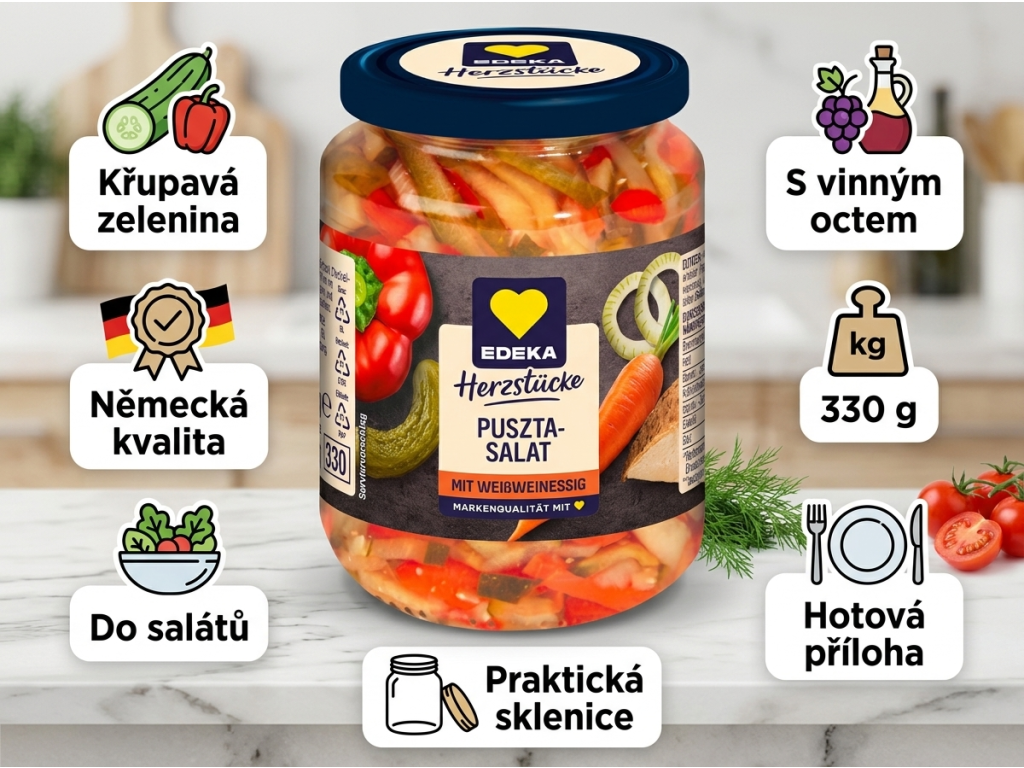 EDEKA Herzstücke Puszta salát - hlavní výhody