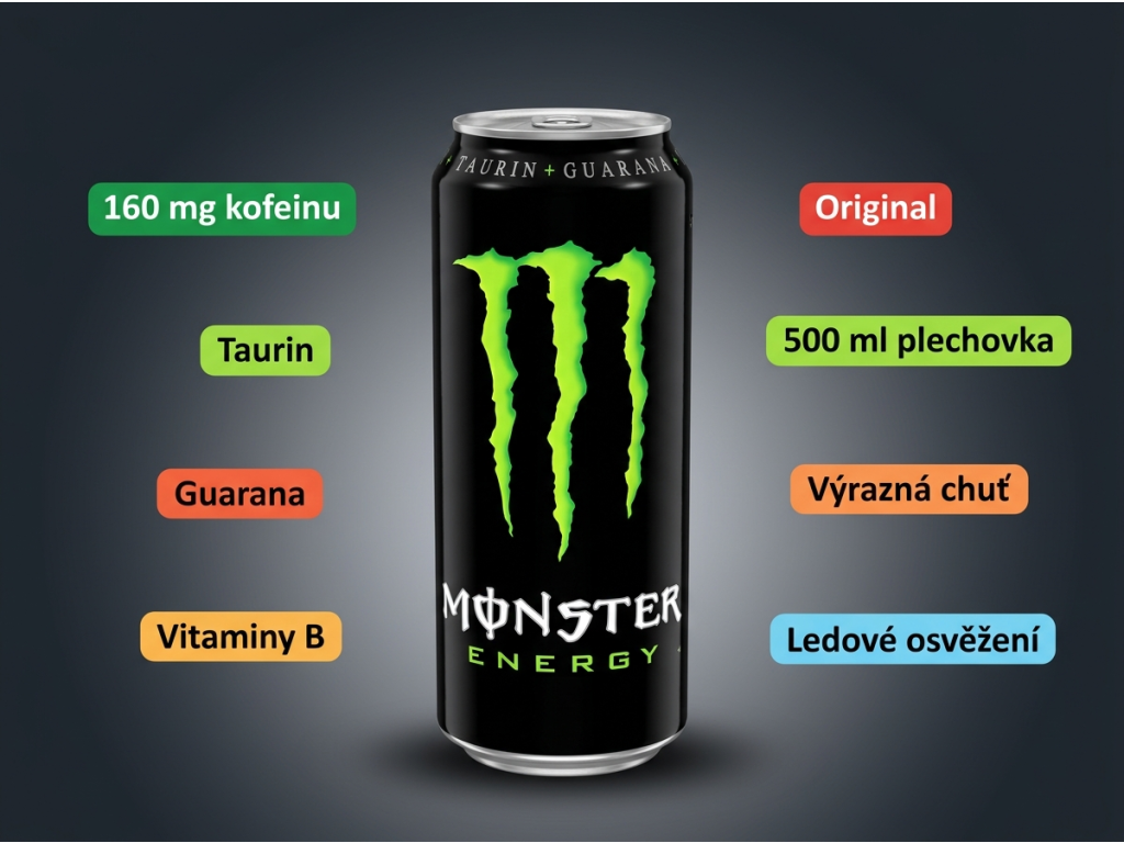 Monster Energy Original 500 ml - hlavní benefity