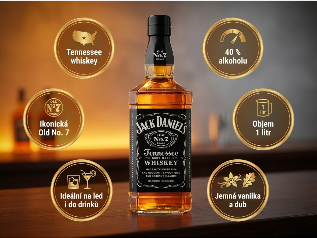 Jack Daniel's Tennessee whiskey 1 l - hlavní benefity