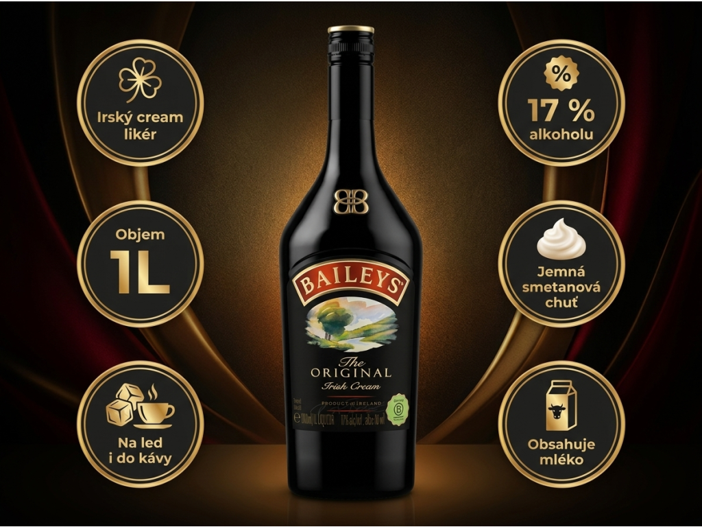 Baileys Original Irish Cream 17 % 1 l - hlavní benefity