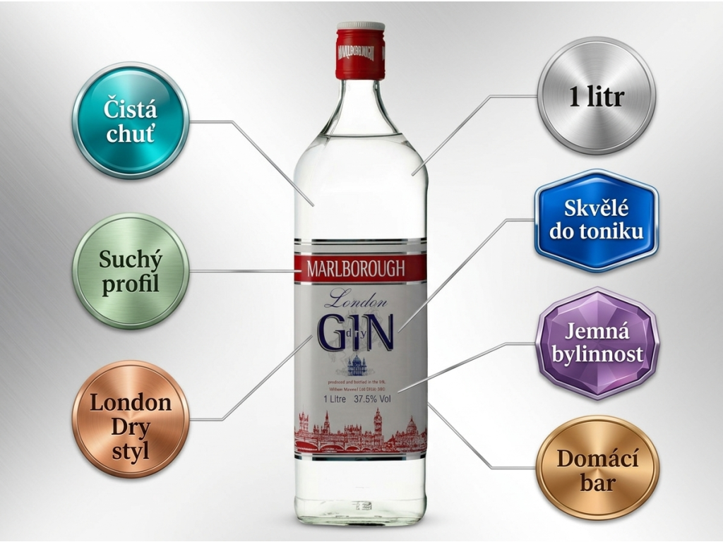 Marlborough gin 37,5 % 1 l - hlavní benefity