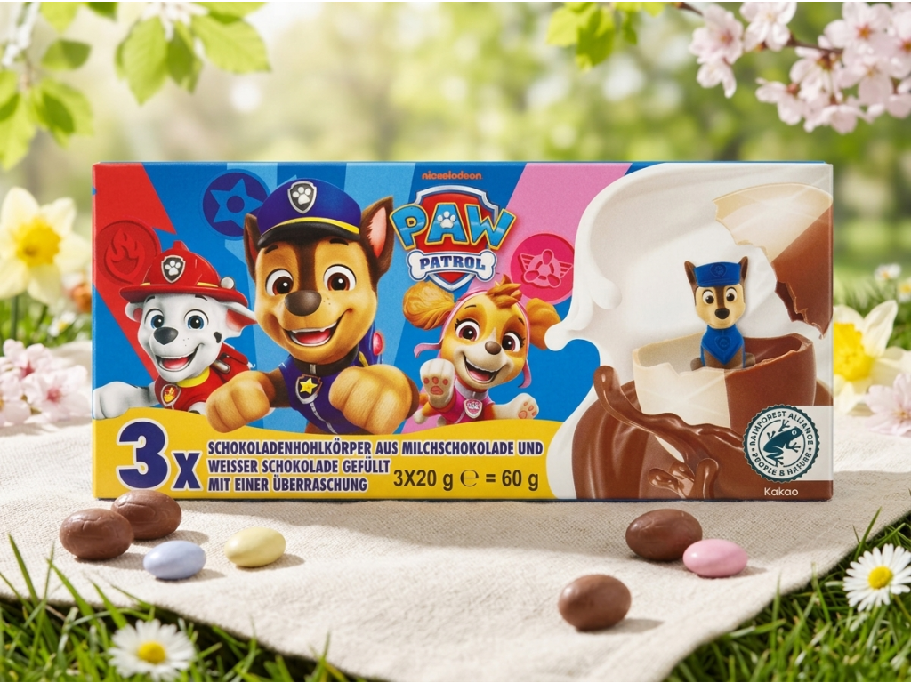 Choceur Paw Patrol čokoládová vajíčka - inspirace k podávání