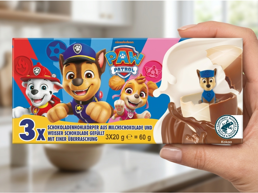 Choceur Paw Patrol čokoládová vajíčka - balení do ruky
