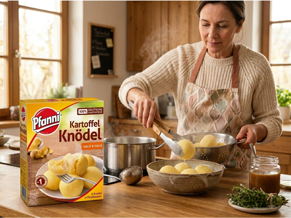 Pfanni bramborové knedlíky půl na půl 6 ks, 200 g - použití v kuchyni