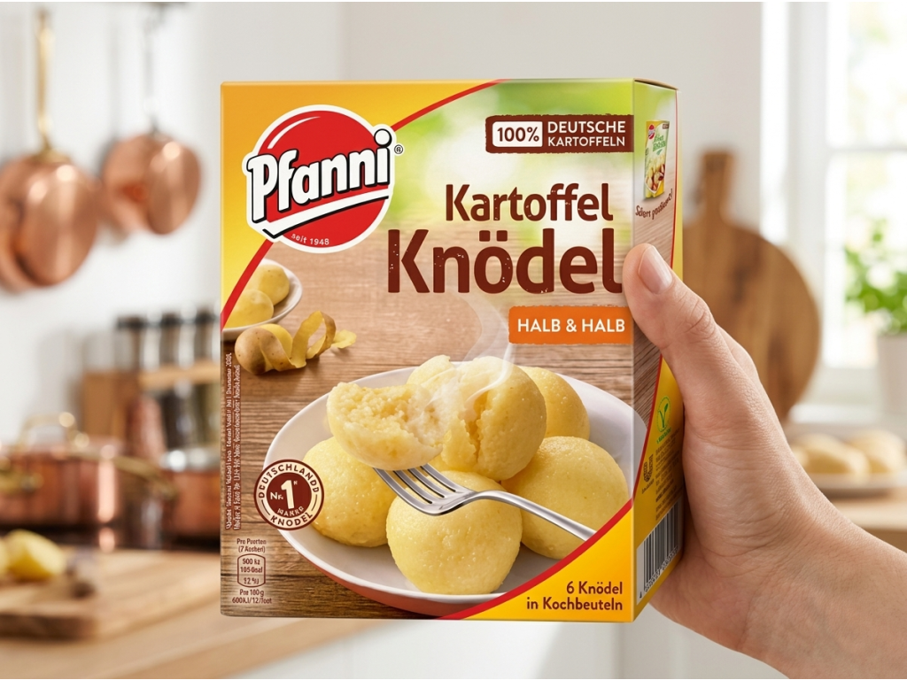 Pfanni bramborové knedlíky půl na půl 6 ks, 200 g - balení v ruce