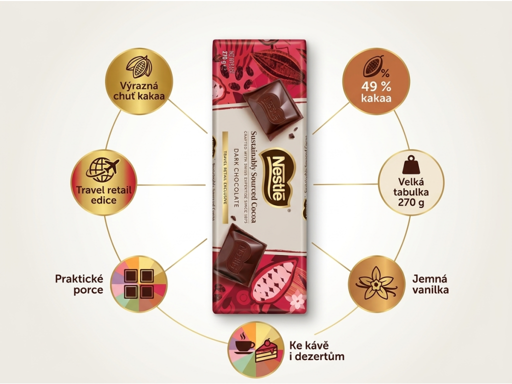 Nestlé SSC hořká čokoláda 270 g - hlavní benefity