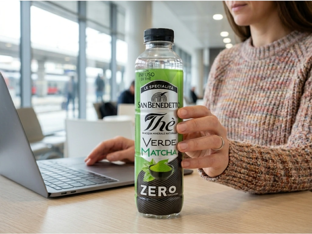 San Benedetto ledový čaj Matcha Zero 400 ml - použití během dne