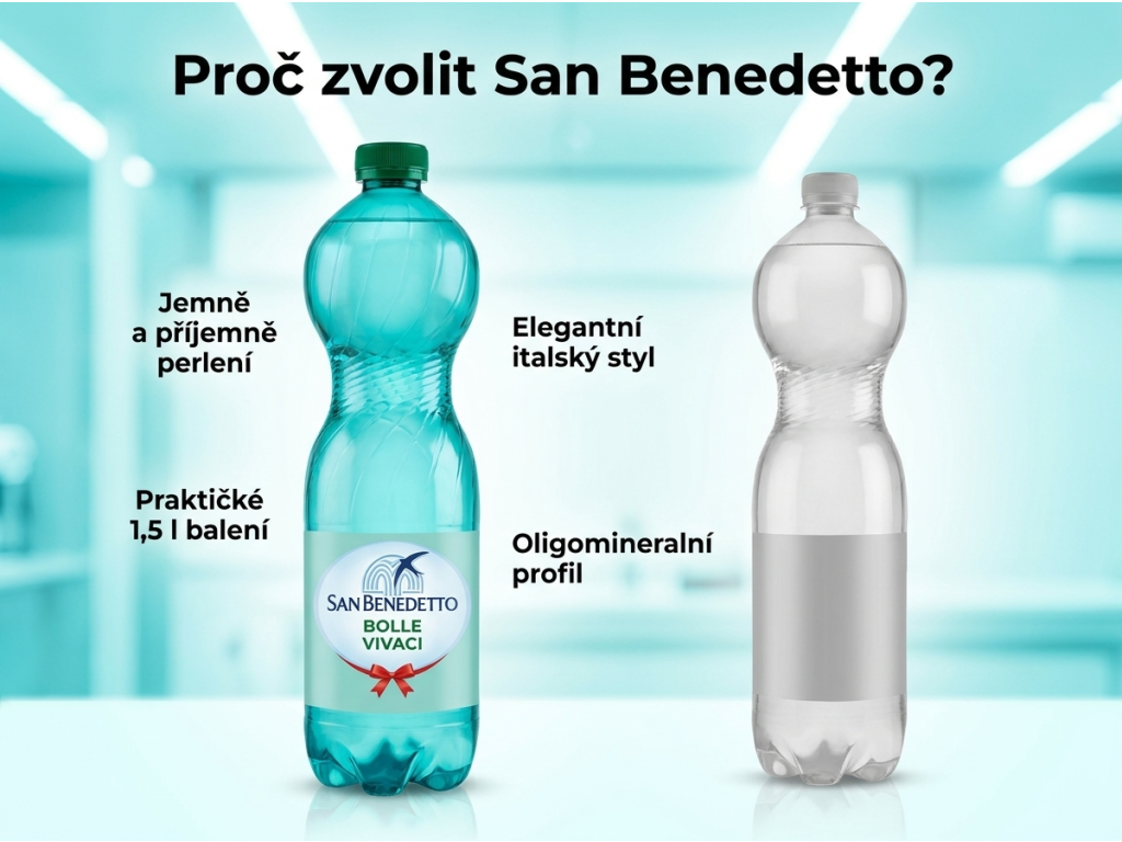 San Benedetto jemně perlivá oligominerální voda 1,5 l - srovnání