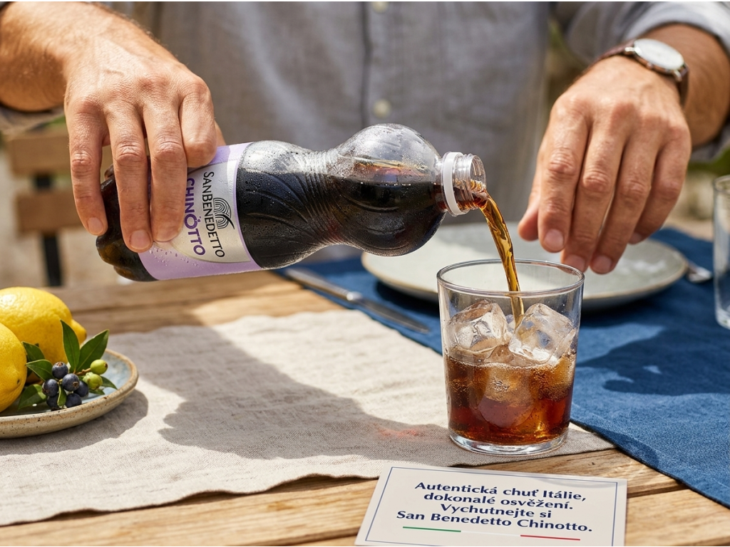 San Benedetto Chinotto limonáda 1,5 l - servírování s ledem