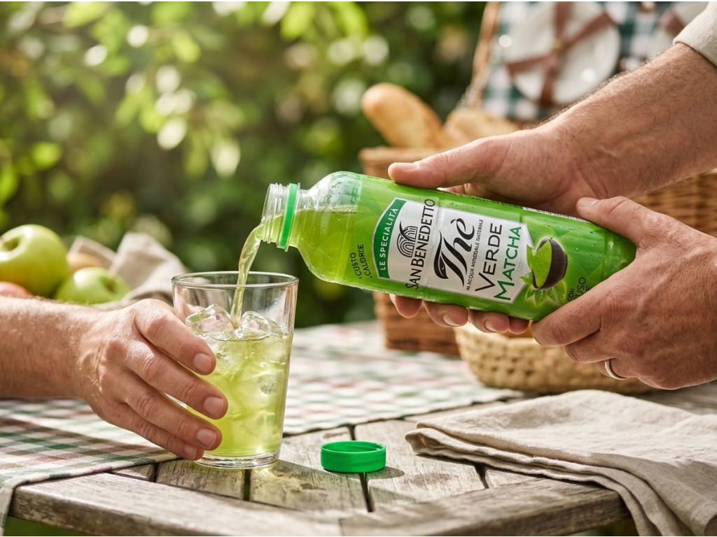 San Benedetto ledový zelený čaj Matcha 0,4 l - použití během dne