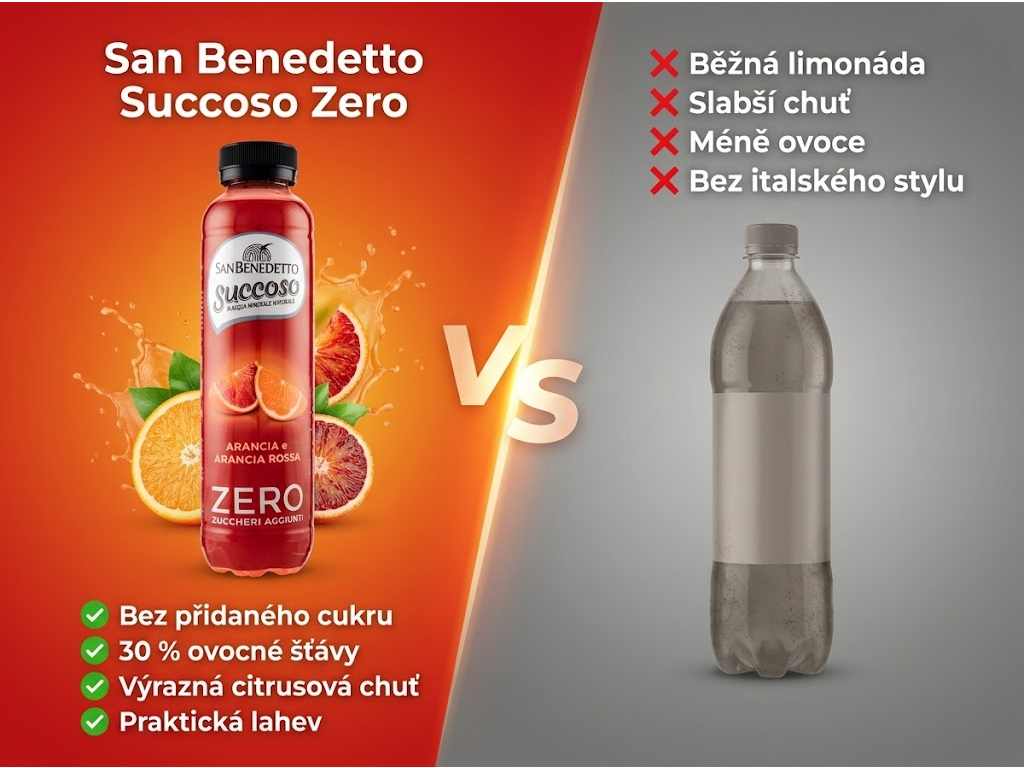 San Benedetto Succoso Zero pomeranč a krvavý pomeranč 0,4 l - srovnání