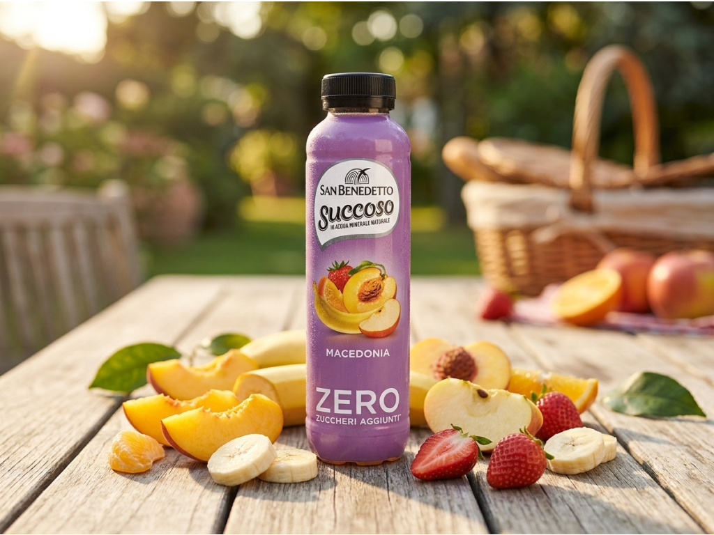 San Benedetto ovocný nápoj Succoso Macedonia Zero 0,4 l - ovocné osvěžení v přírodě