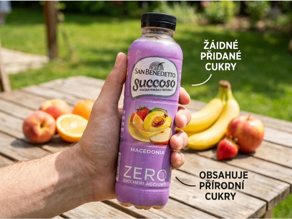 San Benedetto ovocný nápoj Succoso Macedonia Zero 0,4 l - láhev do ruky