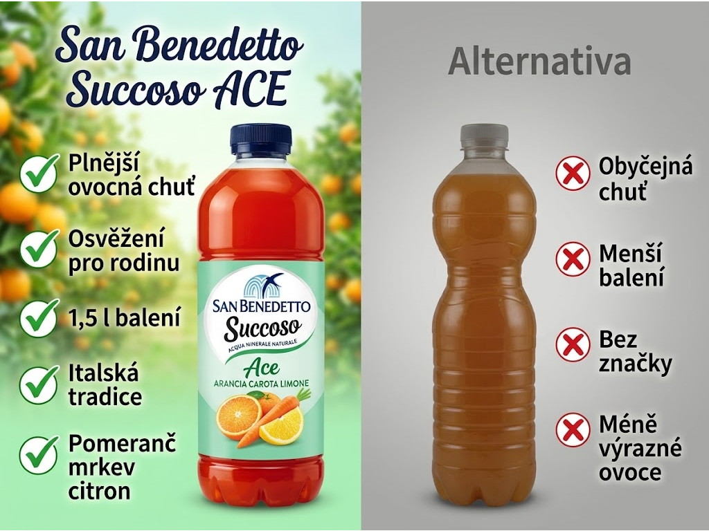 San Benedetto ovocný nápoj Succoso ACE pomeranč, mrkev a citron 1,5 l - srovnání