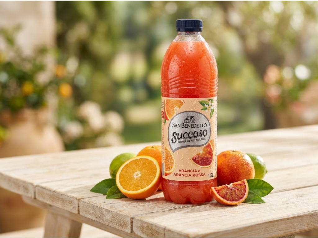 San Benedetto ovocný nápoj Succoso pomeranč a krvavý pomeranč 1,5 l - citrusové osvěžení