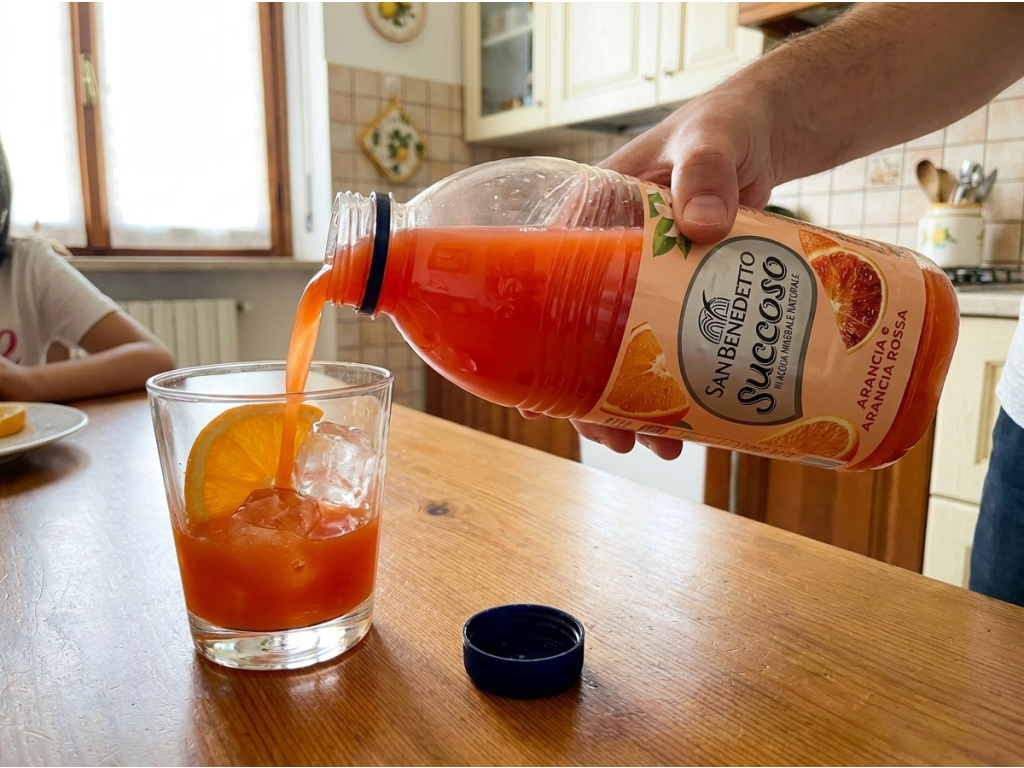 San Benedetto ovocný nápoj Succoso pomeranč a krvavý pomeranč 1,5 l - podávání