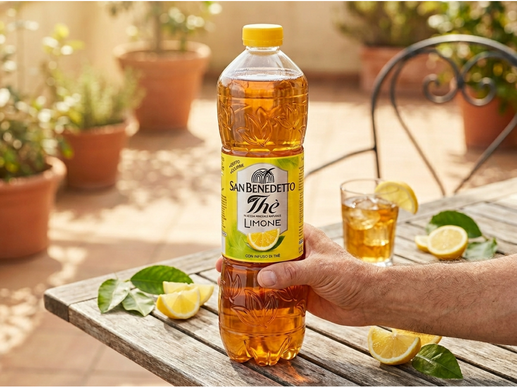 San Benedetto ledový čaj citron Zero 1,5 l - lahev v ruce