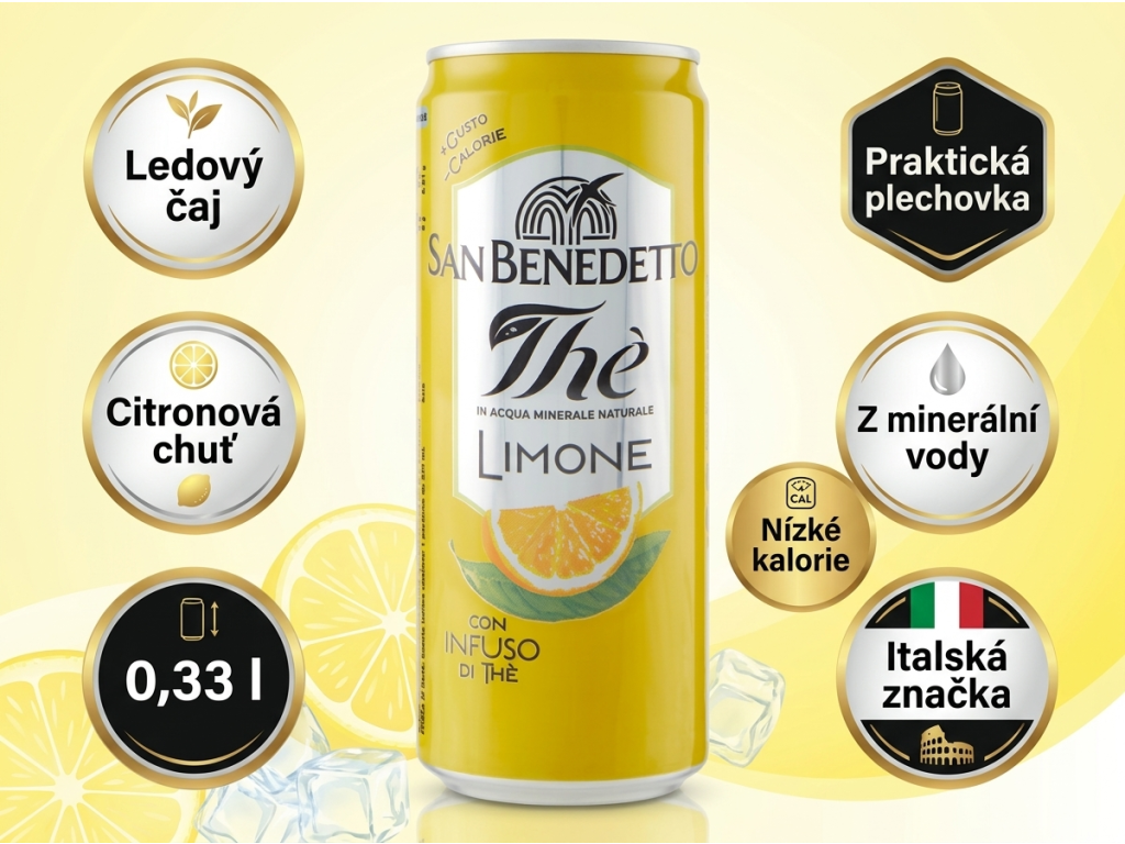 San Benedetto ledový čaj s citronem v plechovce 0,33 l - benefity ledového čaje