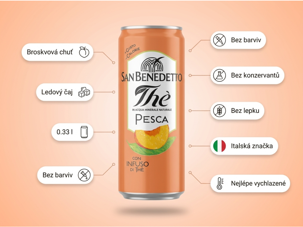 San Benedetto ledov&yacute; čaj s broskv&iacute; - benefity