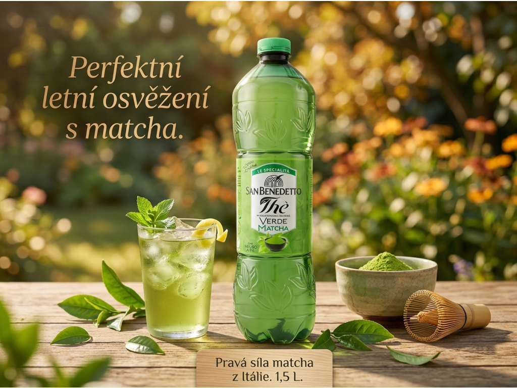 San Benedetto ledový zelený čaj Matcha 1,5 l - svěží podávání